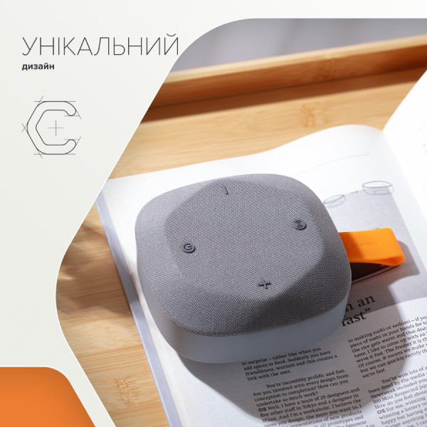 Фото - Уценка - Портативная акустика Canyon HEXAGON 10 TWS 8W IPX5 Grey Orange (CNE-CBTSP10GO)