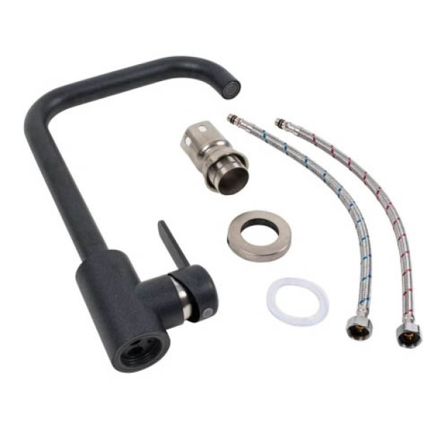 Фото - Смеситель кухонный Platinum KT 11 (3008B-FH) Антрацит