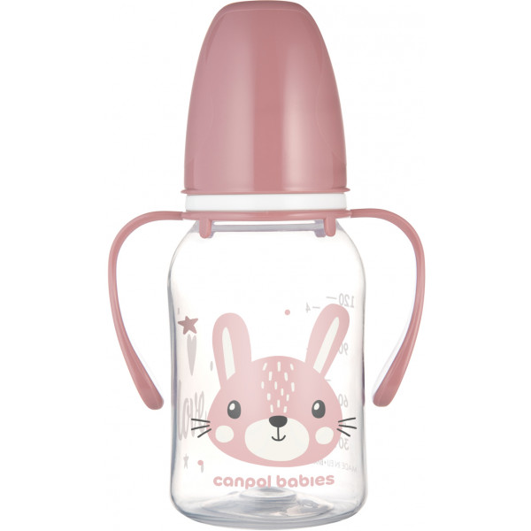 Фото - Бутылочка для кормления Canpol babies с ручками 120 мл CUTE ANIMALS - розовая (11/823_pin) Фото - Бутылочка для кормления Canpol babies с ручками 120 мл CUTE ANIMALS - розовая (11/823_pin)