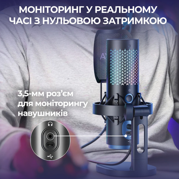 Фото - Микрофон для компьютера беспроводной Boya K5-02 RGB Black