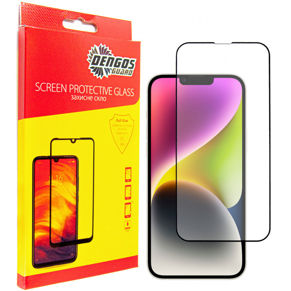Фото - Защитное стекло для смартфона DENGOS for Apple iPhone 14 Plus Black Full Glue (TGFG-231)