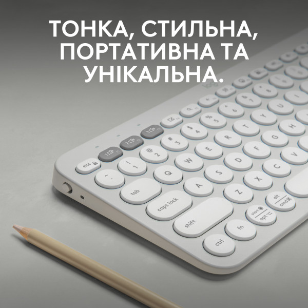 Фото - Клавиатура беспроводная Logitech K380s Pebble Keys 2 White Bluetooth (920-011852)