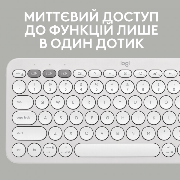 Фото - Клавиатура беспроводная Logitech K380s Pebble Keys 2 White Bluetooth (920-011852)