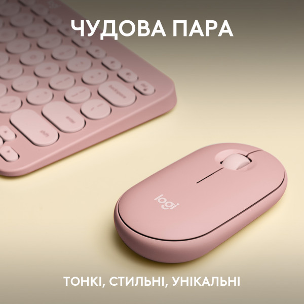 Фото - Клавиатура+мышь беспроводная Logitech Pebble 2 Combo Rose Wireless (920-012241)