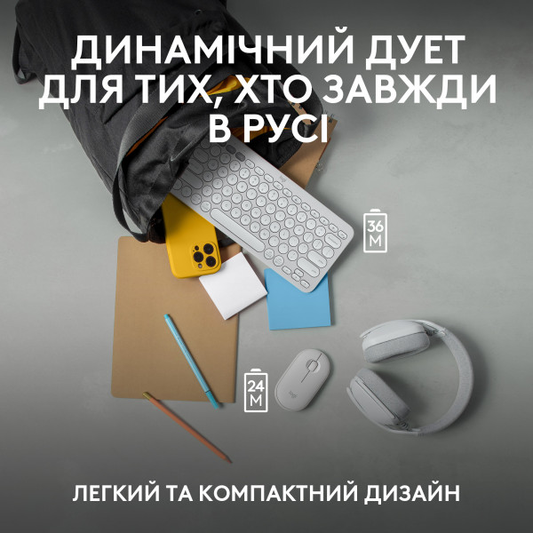 Фото - Клавиатура+мышь беспроводная Logitech Pebble 2 Combo White Wireless (920-012240)