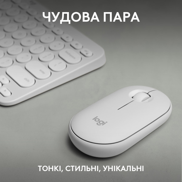 Фото - Клавиатура+мышь беспроводная Logitech Pebble 2 Combo White Wireless (920-012240)