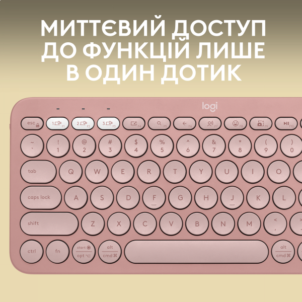 Фото - Клавиатура беспроводная Logitech K380s Pebble Keys 2 Rose Bluetooth (920-011853)