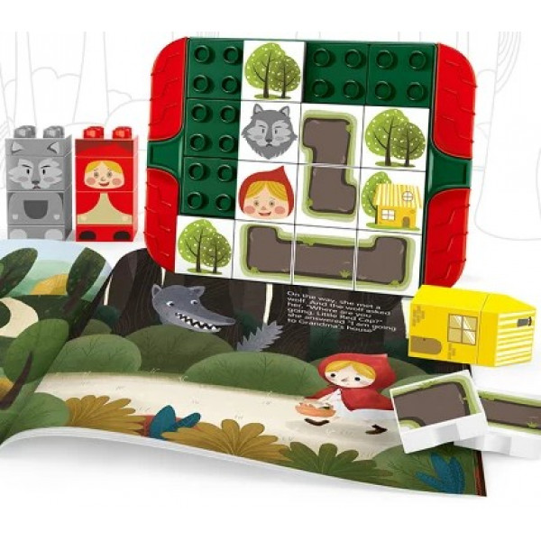 Фото - Пластиковый конструктор Wange Красная шапочка - игра лабиринт + книга с рисунками (416)