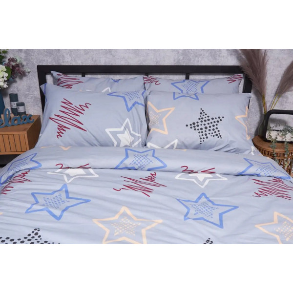 Фото - Комплект постельного белья Moon&Star Бязь Gold Люкс «Light Stars» King Size 220x240 см нав.  4х50х70 (MS-820001636)