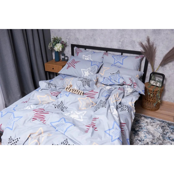 Фото - Комплект постельного белья Moon&Star Бязь Gold Люкс «Light Stars» King Size 220x240 см нав.  4х50х70 (MS-820001636)