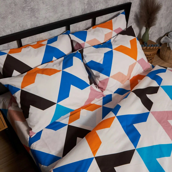 Фото - Комплект постельного белья Moon&Star Бязь Gold Люкс Color Clash King Size 220x240 нав. 4х70х70 (MS-820008964)