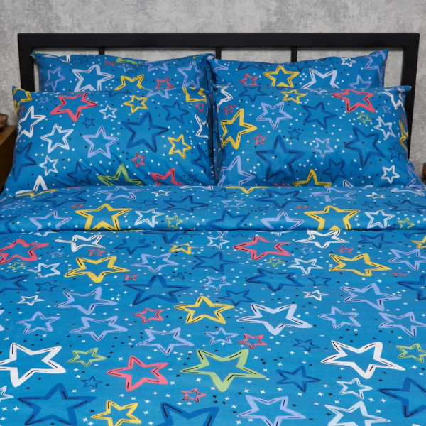 Фото - Комплект постельного белья Moon&Star Бязь Gold Люкс Galaxy Dreams King Size 220x240 нав. 2х50х70 (MS-820009276)