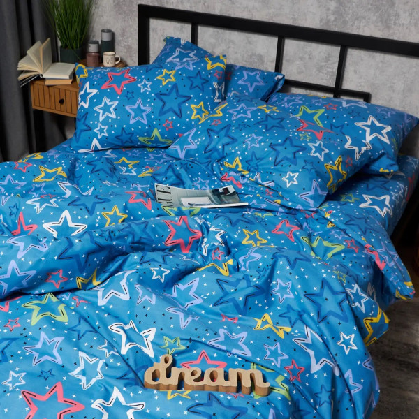 Фото - Комплект постельного белья Moon&Star Бязь Gold Люкс Galaxy Dreams King Size 220x240 нав. 2х50х70 (MS-820009276)