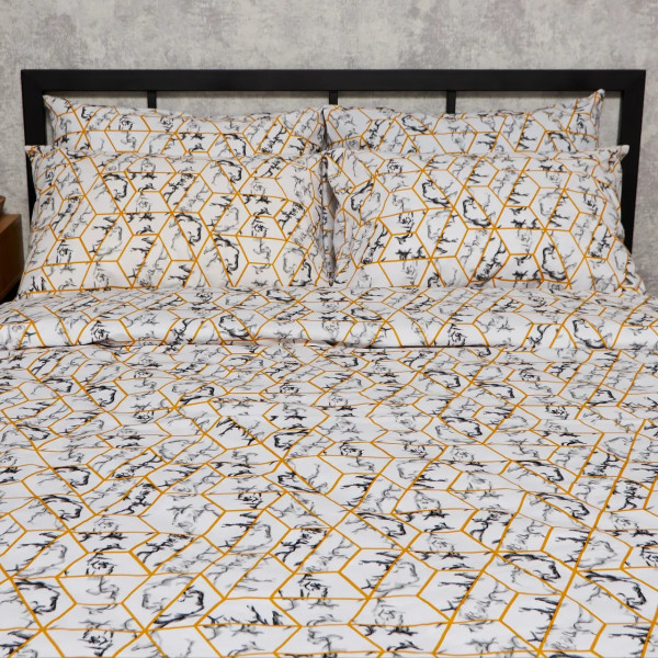 Фото - Комплект постельного белья Moon&Star Бязь Gold Люкс Modern Marble 143х210 см нав. 4х50х70 (MS-820009468)