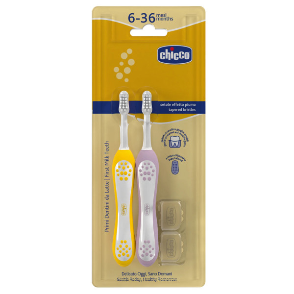Фото - Зубная щетка мануальная детская Chicco 6-36 міс. 2 шт. (девочка) (12082.00)