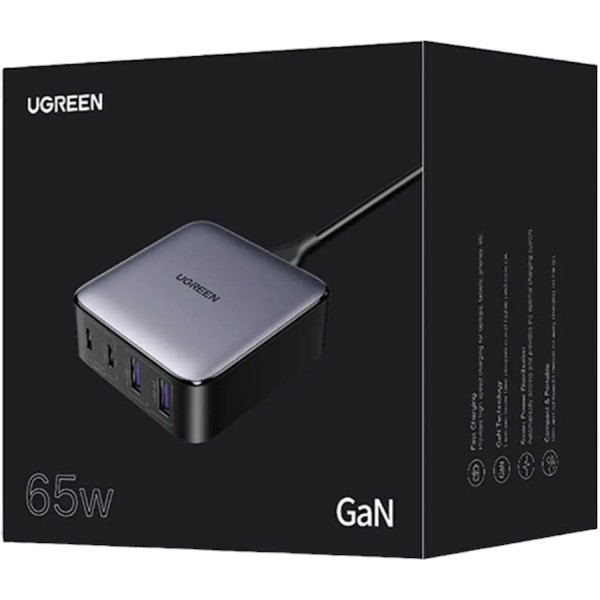 Фото - Сетевое зарядное устройство UGREEN CD327 4xUSB 65W (2хUSB-C+2xUSB-A) (90747)