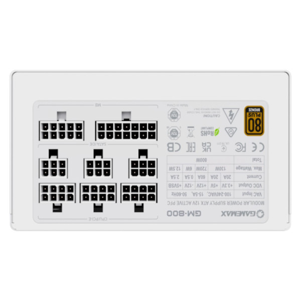 Фото - Блок питания для ПК Gamemax GM-800 Modular White