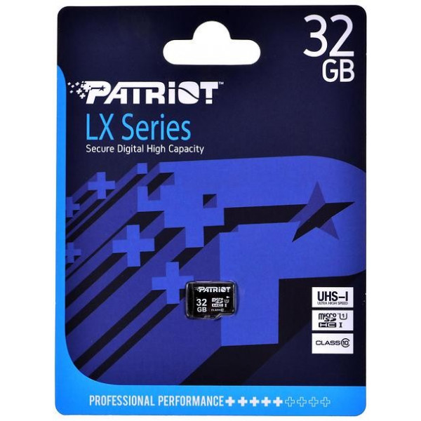 Фото - Карта памяти Patriot MicroSDHC 32GB UHS-I Class 10 LX (PSF32GMDC10)