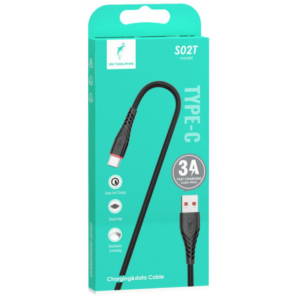 Фото - Кабель синхронизации данных SkyDolphin S02T USB-USB Type-C 1m Black (USB-000589)