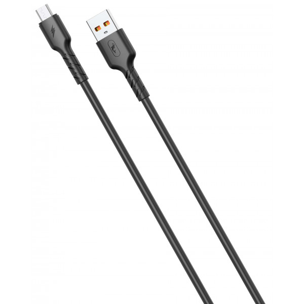 Фото - Кабель синхронизации данных SkyDolphin S07V TPE High Elastic Line USB-microUSB 1m Black (USB-000598)