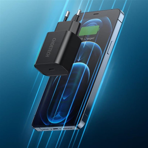 Фото - Сетевое зарядное устройство Choetech 1USBх3A Black (Q5004-EU)