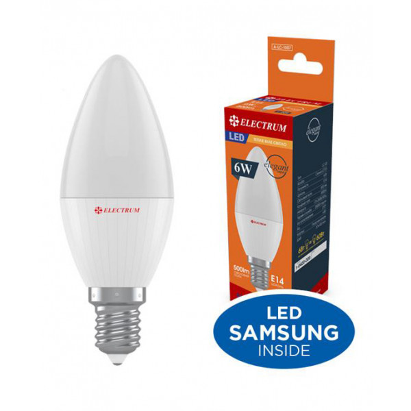Фото - Лампочка светодиодная Electrum 6W E14 3000K A-LC-1007