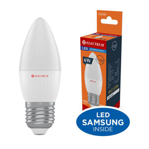 Фото - Лампочка светодиодная Electrum 6W E27 4000K A-LC-0747