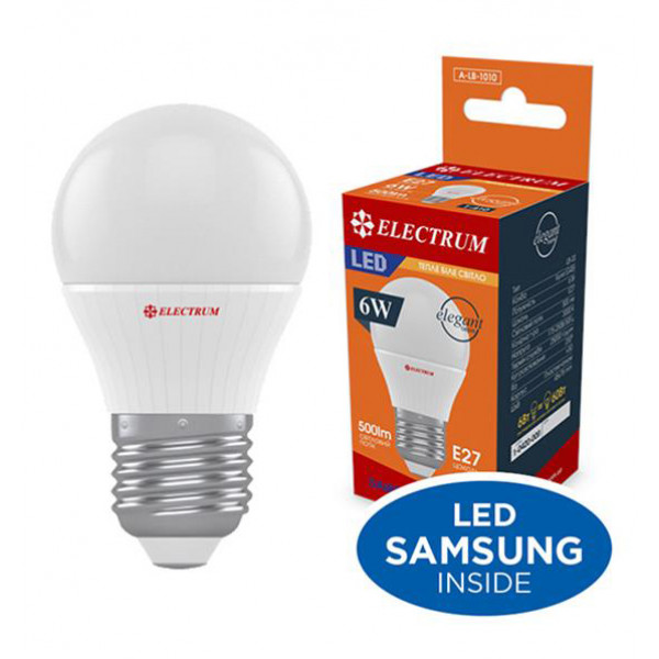 Фото - Лампочка светодиодная Electrum 6W E27 3000K A-LB-1010