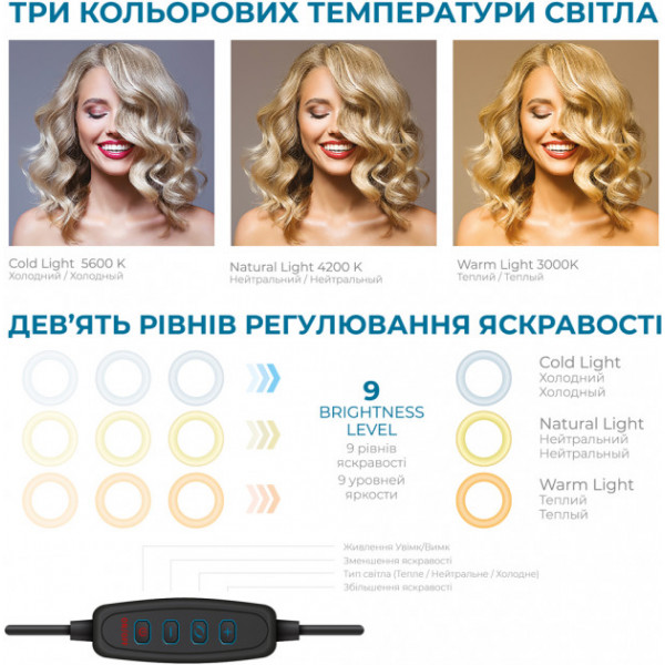 Фото - Набор для блогера ACCLAB Ring of Light 5 в 1 (1283126502064)