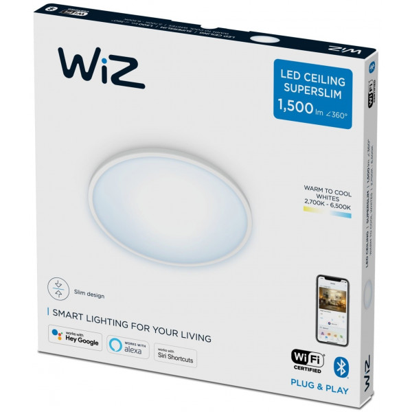 Фото - Умная лампа WiZ SuperSlim Ceiling 16W 2700-6500K Wi-Fi (929002685101)