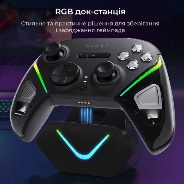 Фото - Геймпад Ajazz 2.4G/BT/USB (Switch/PC/iOS/Android) RGB Black (GP100S-B)