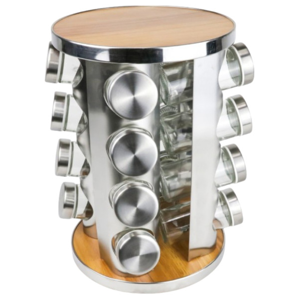 Фото - Набор емкостей для специй и приправ Love You Home на подставке, крутящейся 16 ед. (61032)