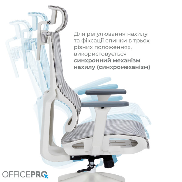 Фото - Кресло офисное OfficePro Elegant (OC660-W-DG-DG) White/Dark Gray