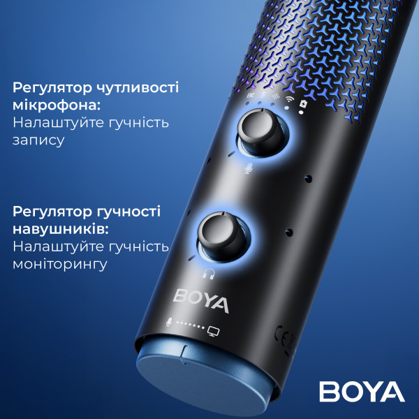 Фото - Микрофон для компьютера беспроводной Boya K5-02 RGB Black