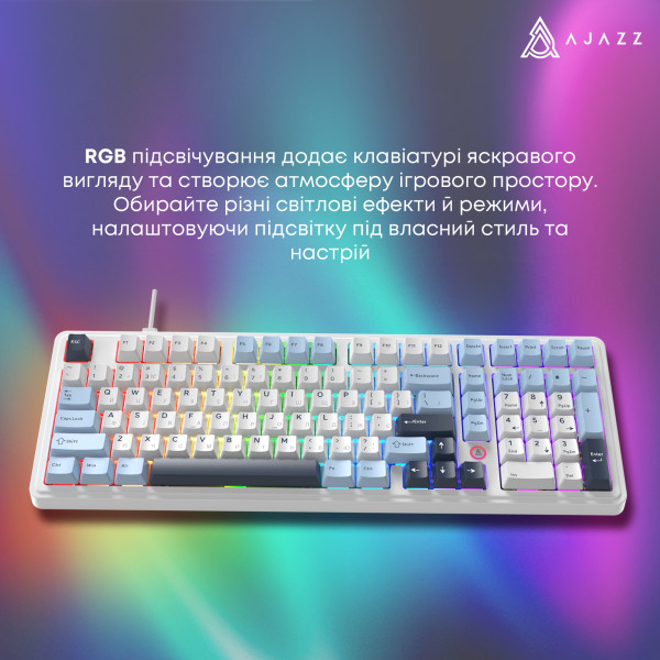 Фото - Клавиатура проводная игровая Ajazz AK980 MAX Magnetic switches Blue White Dark Blue (AK980-MAX-M-BWDB)