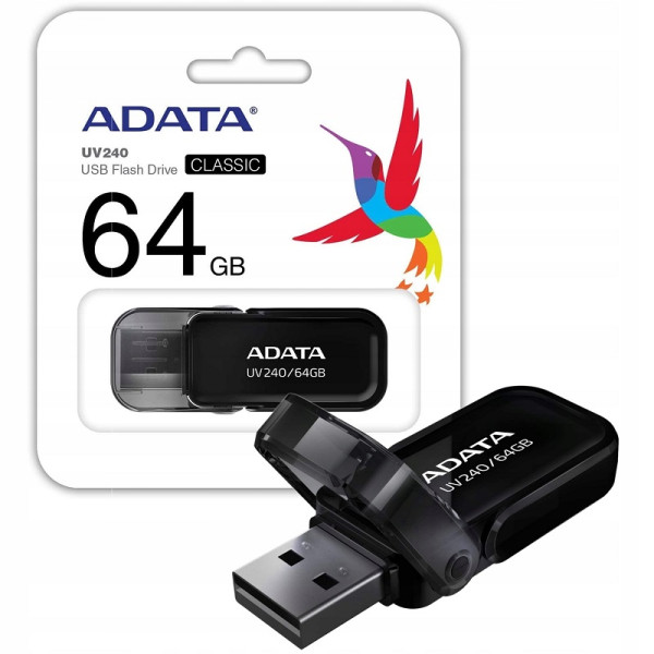 Фото - Флеш USB ADATA UV240 64GB USB 2.0 Black (AUV240-64G-RBK)