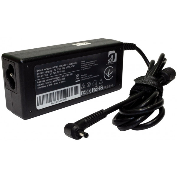 Фото - Зарядное устройство для ноутбука 1stCharger Lenovo 45W 20V 2.25A 3.0x1.0 силовой кабель (AC1STLE45WE)