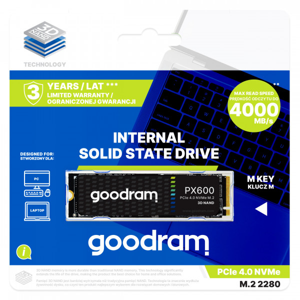 Фото - SSD-накопитель внутренний Goodram PX600 500GB M.2 2280 PCIe 4.0 x4 NVMe 3D TLC (SSDPR-PX600-500-80)