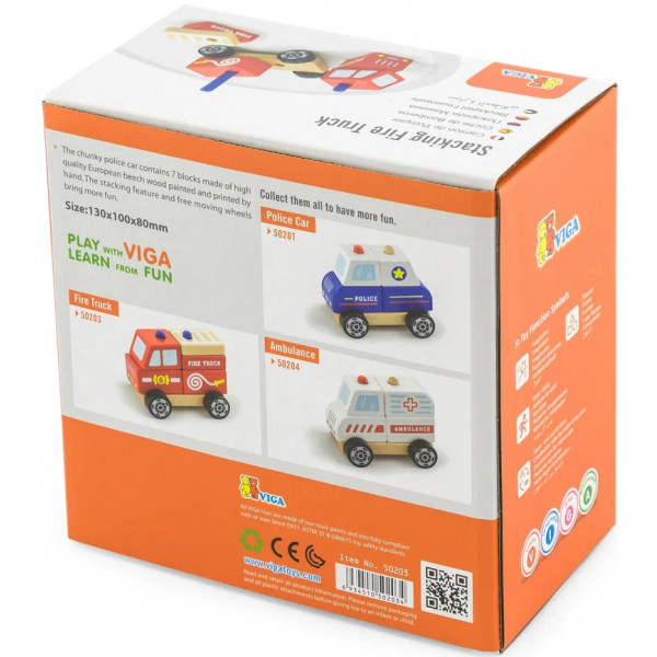 Фото - Пирамидка Viga Toys Пожарная машинка (50203FSC)
