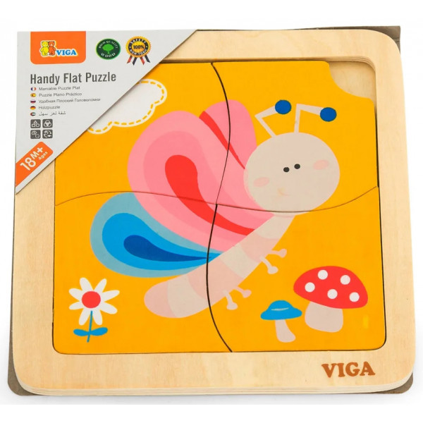 Фото - Головоломка из дерева Viga Toys Бабочка 4 эл. (50136)