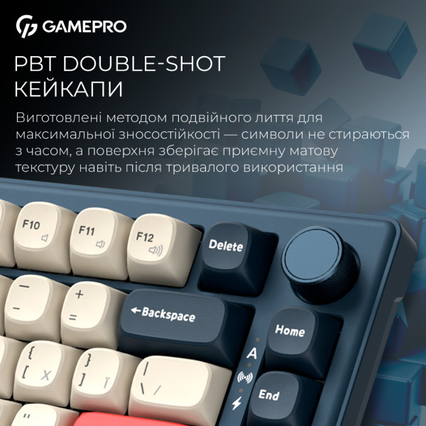 Фото - Клавиатура беспроводная игровая GamePro Asgard Yord Keychron Super Blue (MK266BL)