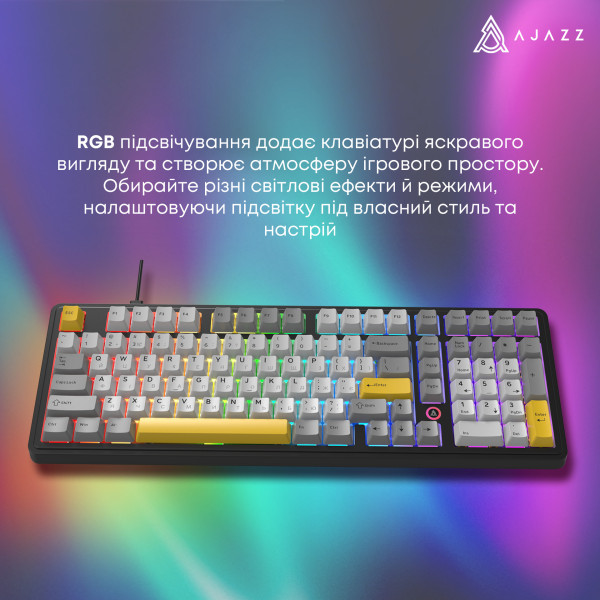 Фото - Клавиатура проводная игровая Ajazz AK980 MAX Magnetic switches Black Gray Yellow (AK980-MAX-M-BGY)
