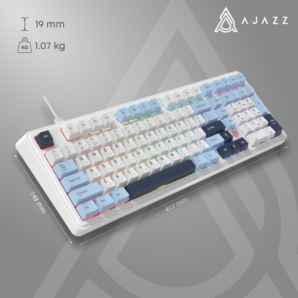 Фото - Клавиатура проводная игровая Ajazz AK980 MAX Magnetic switches Blue White Dark Blue (AK980-MAX-M-BWDB)