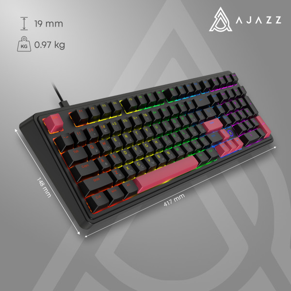 Фото - Клавиатура проводная игровая Ajazz AK980 Red switches Black Red (AK980-R-BR)