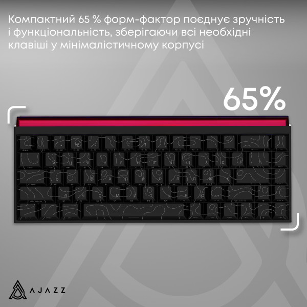 Фото - Клавиатура проводная игровая Ajazz NK68 Red switches Side Contour Black (NK68-R-S-B)