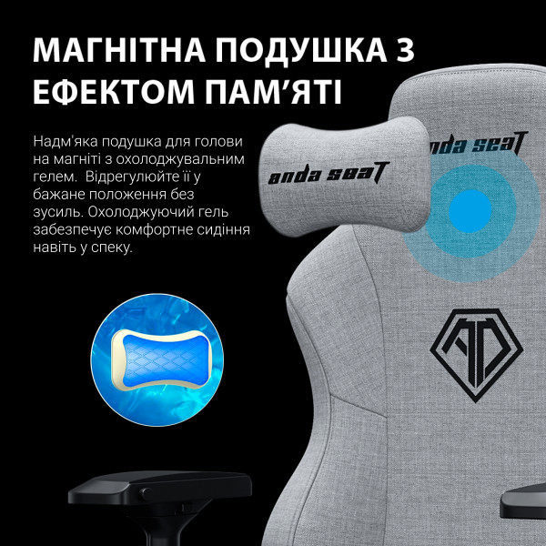 Фото - Кресло для геймеров Anda Seat Phantom 3 Pro Size L Dark Grey Linen Fabric (AD18YC-06-GB-F)