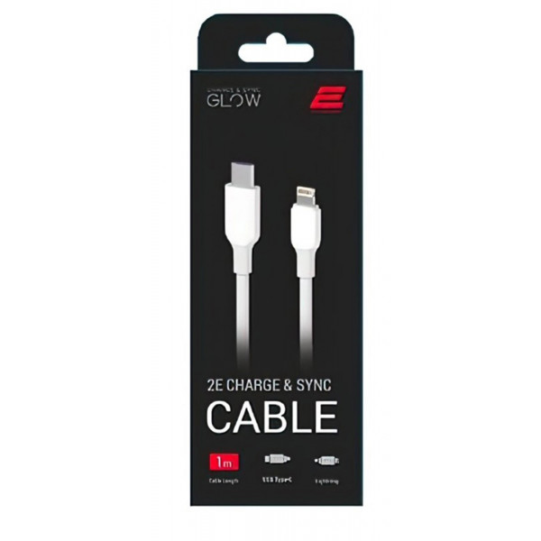 Фото - Кабель синхронизации данных 2E USB-C - Lightning Glow 1 m White (2E-CCCL-WH)