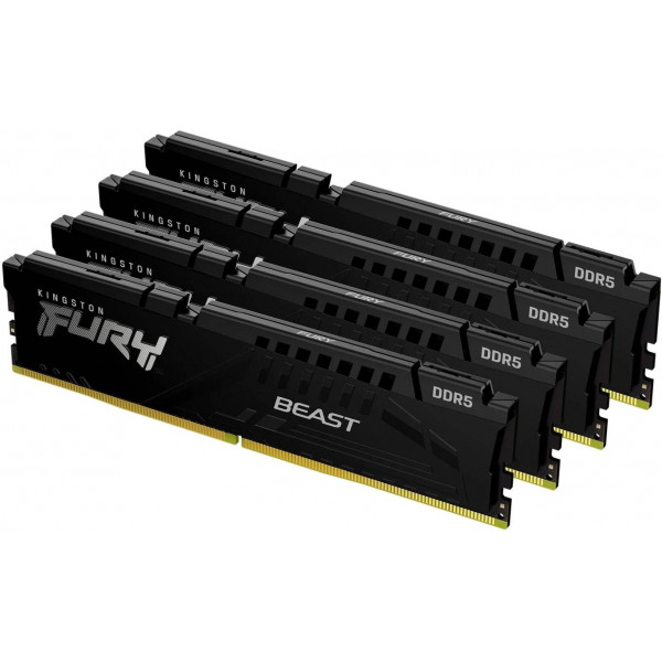Фото - Память DDR Kingston Fury Beast DDR5-5200 128GB (4x32GB) CL40-40-40 1.25V XMP (KF552C40BBK4-128)