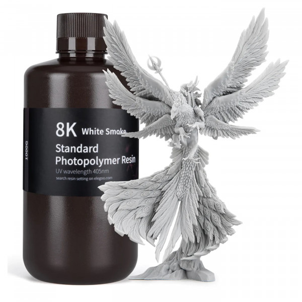 Фото - Резиновый фотополимер Elegoo Standard Resin 8K 1 кг White Smoky (50.103.0131)