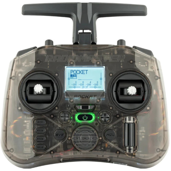 Фото - Пульт для квадрокоптера Radiomaster Pocket ExpressLRS Edge TX M2, прозрачный черный (HP0157.0054-M2)